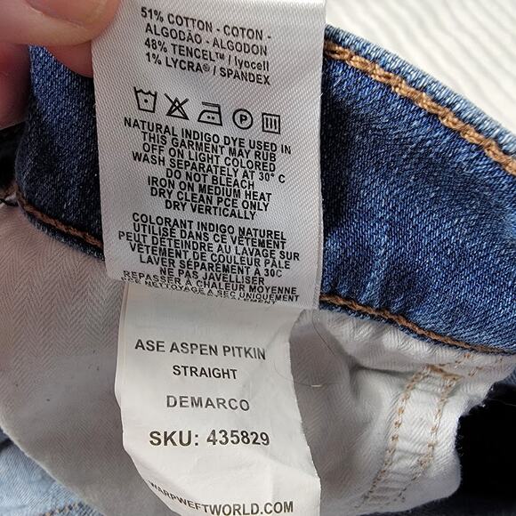 Warp Weft ASE Aspen Pitkin Straight Jeans Women 14/32 Light Wash Denim Eco - Picture 11 of 11